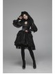 Irregular Texture Net Splice Delicacy Jacquard High Collar Big Puff Sleeves Lace Cuff Black Gothic Lolita Blouse