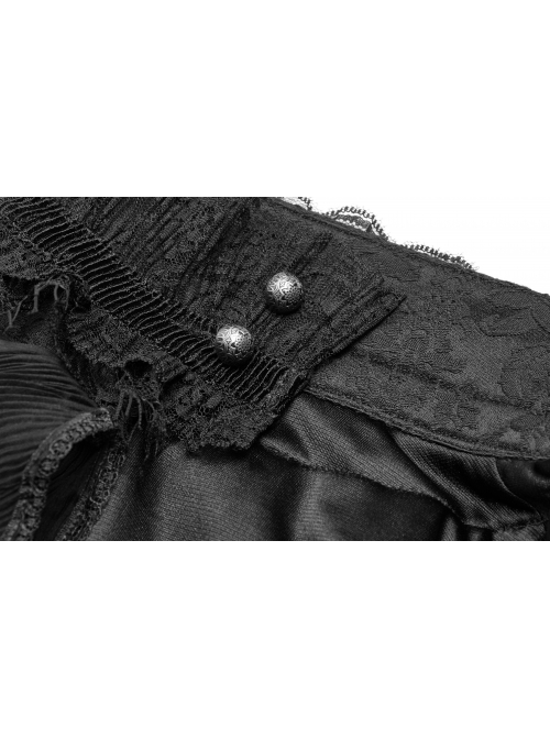 Irregular Texture Net Splice Delicacy Jacquard High Collar Big Puff Sleeves Lace Cuff Black Gothic Lolita Blouse