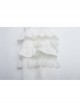 Imitation Satin Woven High Collar Chest Frill Small Puff Sleeves Lace Cuff Back Lace-Up White Gothic Blouse