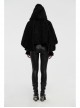 Plush Heart-Shaped Hollow-Out Ball Cap Rope Irregular Hem Black Gothic Lolita Hooded Cape