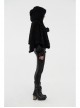 Plush Heart-Shaped Hollow-Out Ball Cap Rope Irregular Hem Black Gothic Lolita Hooded Cape