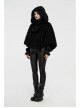 Plush Heart-Shaped Hollow-Out Ball Cap Rope Irregular Hem Black Gothic Lolita Hooded Cape
