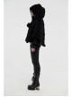 Plush Heart-Shaped Hollow-Out Ball Cap Rope Irregular Hem Black Gothic Lolita Hooded Cape