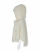 Plush Heart-Shaped Hollow-Out Ball Cap Rope Irregular Hem White Gothic Lolita Hooded Cape