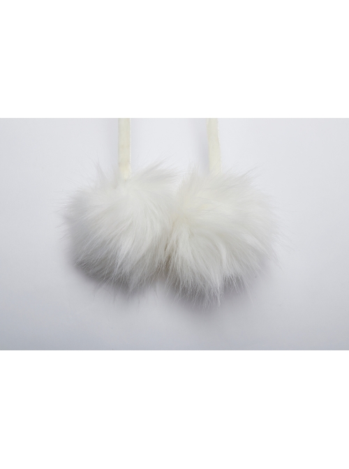 Plush Heart-Shaped Hollow-Out Ball Cap Rope Irregular Hem White Gothic Lolita Hooded Cape