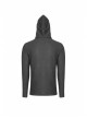 Coarse Grain Wool Weave V-Neck Chest Lace-Up Leather Bandage Black Punk Hooded Sweater