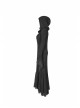 Metal Retro Pattern Hasp Horn Sleeve Lace Hem Black Gothic Thickened Wool Woven Hooded Long Coat