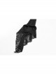 Metal Retro Pattern Hasp Horn Sleeve Lace Hem Black Gothic Thin Wool Woven Hooded Long Coat