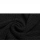 High Collar Shoulder Splice Pressurized Woven Metal Buckle Rough Selvedge Hem Black Punk Sweater