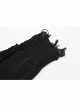 High Collar Shoulder Splice Pressurized Woven Metal Buckle Rough Selvedge Hem Black Punk Sweater