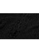 High Collar Shoulder Splice Pressurized Woven Metal Buckle Rough Selvedge Hem Black Punk Sweater