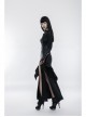 Mesh High Collar Chest Positioning Lace Decals Decoration Horn Sleeves Open Forklift Hem Black Gothic Long Dress