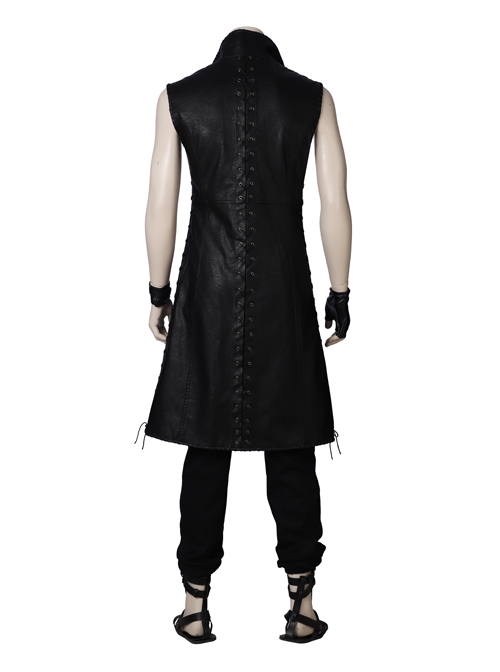 Devil May Cry 5 V The Mysterious One Halloween Cosplay Costume Black Long Vest Full Set