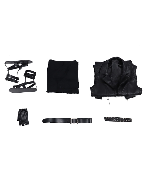 Devil May Cry 5 V The Mysterious One Halloween Cosplay Costume Black Long Vest Full Set
