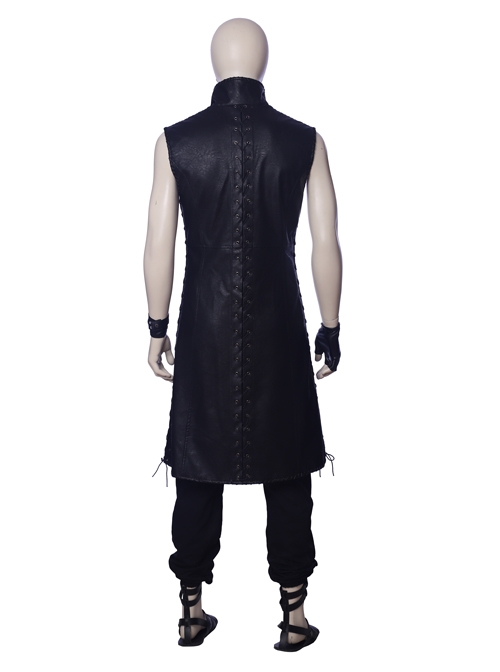 Devil May Cry 5 V The Mysterious One Halloween Cosplay Costume Black Long Vest Full Set
