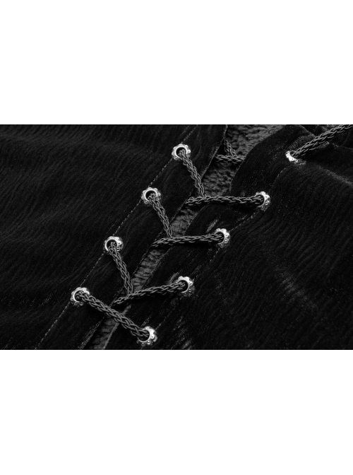 Black Lolita Chest Lace-Up Frill Woolly Ball Hem Black Gothic Coral Velvet Short Cloak