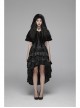 Black Lolita Chest Lace-Up Frill Woolly Ball Hem Black Gothic Coral Velvet Short Cloak