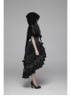 Black Lolita Chest Lace-Up Frill Woolly Ball Hem Black Gothic Coral Velvet Short Cloak