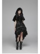 Black Lolita Chest Lace-Up Frill Woolly Ball Hem Black Gothic Coral Velvet Short Cloak