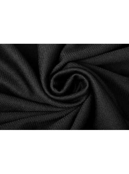 Square Collar Cheat Retro Pattern Ribbon Decoration Long Sleeves Frill Cuff Back Lace-Up Black Gothic Long Velvet Dress