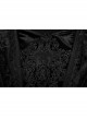 Square Collar Cheat Retro Pattern Ribbon Decoration Long Sleeves Frill Cuff Back Lace-Up Black Gothic Long Velvet Dress