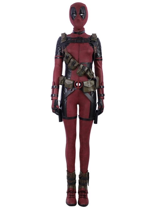 Comics Lady Deadpool Wanda Wilson Halloween Cosplay Costume Full Set Without Headgear