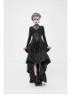 Off-Shoulder Back Cross Leather Straps Metal Buckle Back Waist Lace-Up Black Punk Long Dress