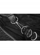 Off-Shoulder Back Cross Leather Straps Metal Buckle Back Waist Lace-Up Black Punk Long Dress