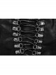 Off-Shoulder Back Cross Leather Straps Metal Buckle Back Waist Lace-Up Black Punk Long Dress