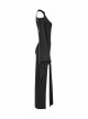 Off-Shoulder Chest Hollowed-Out Moon Pattern Horn Sleeves Black Punk High Fork Long Knit Dress