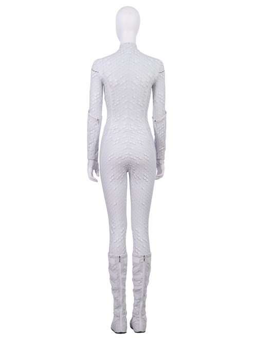 Aquaman Queen Atlanna White Battle Suit Halloween Cosplay Costume Full Set