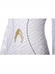 Aquaman Queen Atlanna White Battle Suit Halloween Cosplay Costume Full Set