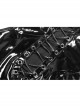 Gloss Coated Knit Small High Collar Off-Shoulder Chest Hollow-Out Lace-Up Back Zipper High Waist Black Punk Mini Dress