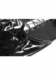 Gloss Coated Knit Small High Collar Off-Shoulder Chest Hollow-Out Lace-Up Back Zipper High Waist Black Punk Mini Dress