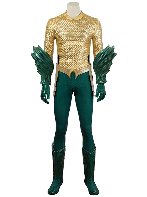Aquaman Arthur Curry Battle Suit Halloween Cosplay Costume Full Set