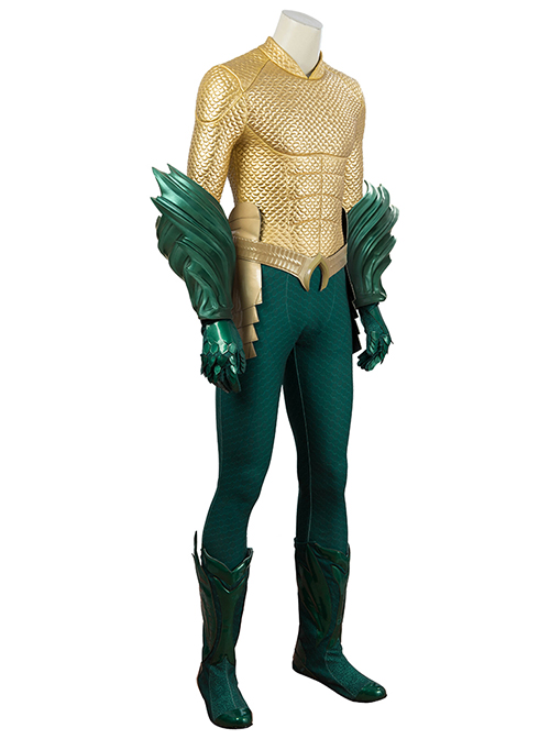 Aquaman Arthur Curry Battle Suit Halloween Cosplay Costume Full Set