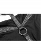 Armor Shoulder Chest Hollow-Out Metal Rings Leather Hasp Asymmetric Hem Black Punk Knit Dress
