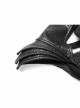 Armor Shoulder Chest Hollow-Out Metal Rings Leather Hasp Asymmetric Hem Black Punk Knit Dress