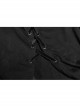 Small High Collar Chest Heart-Shaped Hollow-Out Long Sleeves Lace Sleeve Hem Slit Lace-Up Black Gothic Maxi Dress