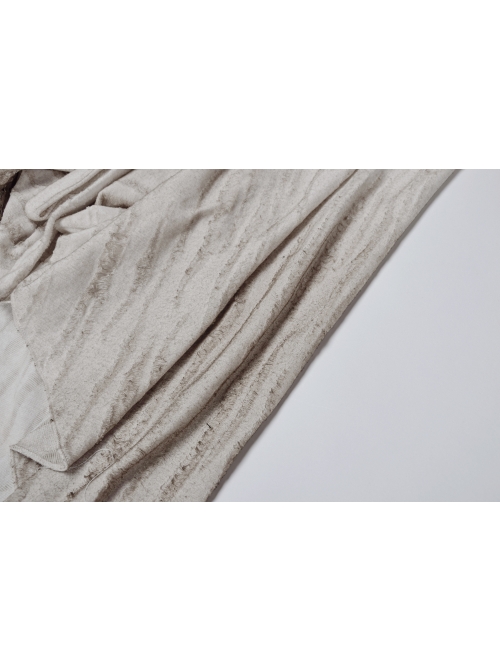 Metal Ring Braided Belt Inkjet Gradient Splice Asymmetric Lace Hem White Punk Skirt