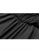 Worn-Out V-Neck Waist Metal Rings PU Loops Splice Leather Asymmetric Hem Black Punk Knit Dress