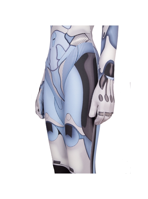 Alita Battle Angel Alita Printing Bodysuit Battle Suit Halloween Cosplay Costume Full Set