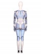 Alita Battle Angel Alita Printing Bodysuit Battle Suit Halloween Cosplay Costume Full Set