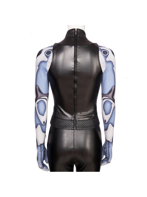 Alita Battle Angel Alita Printing Bodysuit Battle Suit Halloween Cosplay Costume Full Set