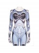 Alita Battle Angel Alita Printing Bodysuit Battle Suit Halloween Cosplay Costume Full Set