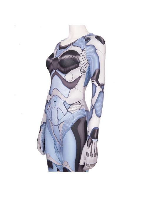 Alita Battle Angel Alita Printing Bodysuit Battle Suit Halloween Cosplay Costume Full Set
