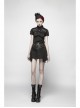 Metal Rings Hasp PU Leather Belt Metal Eyelet Straps Back Waist Lace-Up Black Punk Skirt