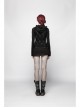 Black Twill Side Pocket Metal Ring Bandage Asymmetric Eyelets Lace-Up Black Punk Short Skirt