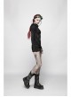 Black Twill Side Pocket Metal Ring Bandage Asymmetric Eyelets Lace-Up Black Punk Short Skirt