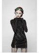 Black Twill Side Pocket Metal Ring Bandage Asymmetric Eyelets Lace-Up Black Punk Short Skirt